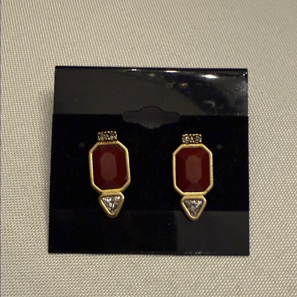 Silpada Red and Gold Geometric Earrings